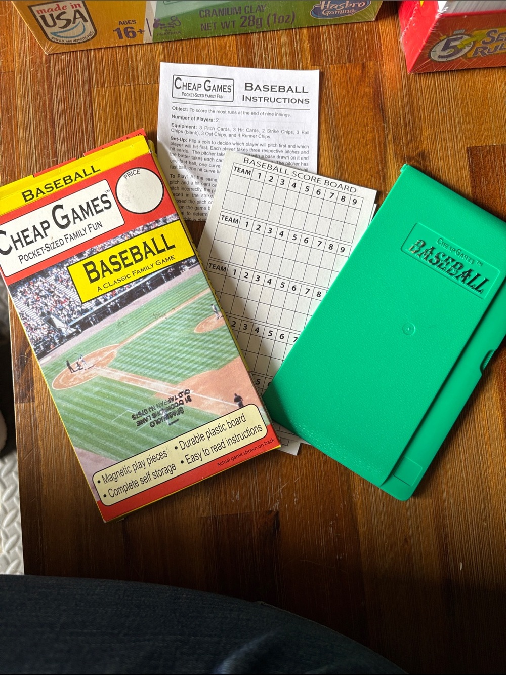 Baseball Pocket-Sized Board Game - Green